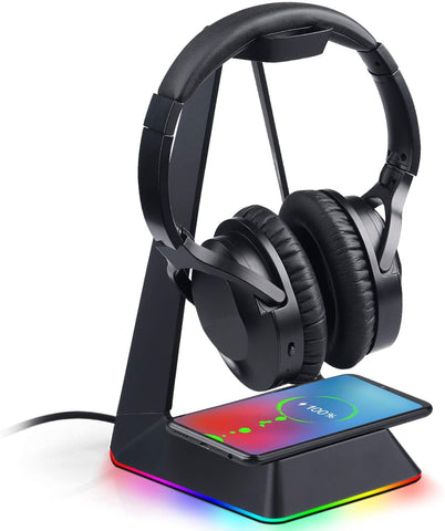 Gaming Headset RGB Holder with Wireless Charger -hide-
