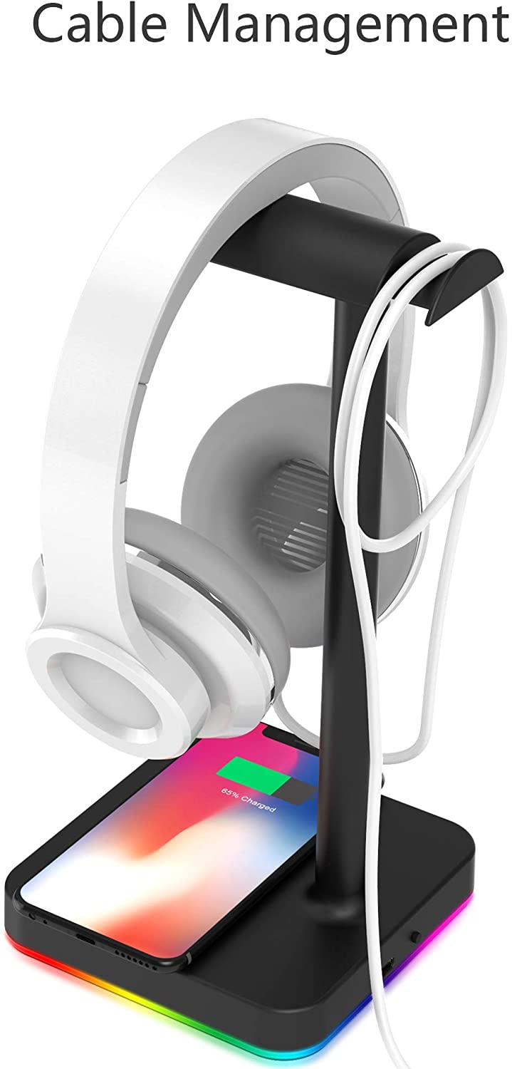 RGB Headphone Stand Wireless Charger Gamer Peripherals