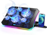 Laptop Cooler Pad RGB Lights with 6 Cooling Fans -hide-