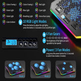 Laptop Cooler Pad RGB Lights with 6 Cooling Fans