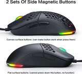 Ambidextrous Wired Gaming Mouse PixArt 3360 Sensor