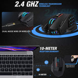Pro Wireless MMO & FPS Gaming Mouse Optical Sensor