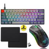 GK61 Keyboard 60 Percent Mechanical With Wireless Gaming Mouse & 2 Bonus Mouse Pads